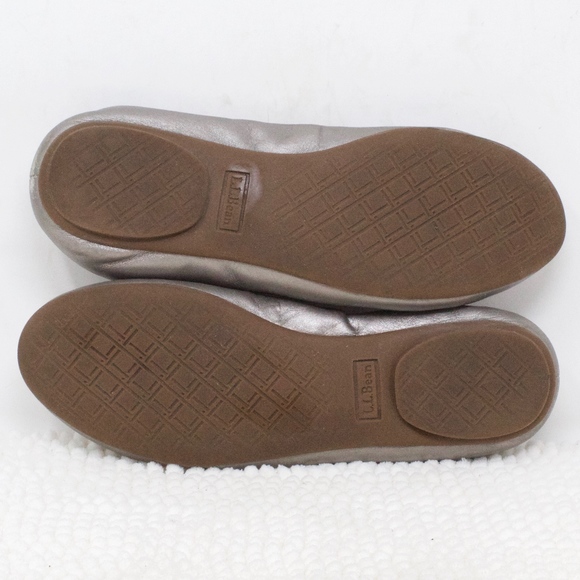 SALE! LL Bean Silver Pewter Ballet Flats Size 7 - Picture 8 of 8
